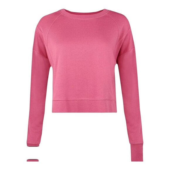 Sweaty Betty After Class Crop Sweatshirt in Pink Athleisure Casual Women's 8 - Picture 2 of 10